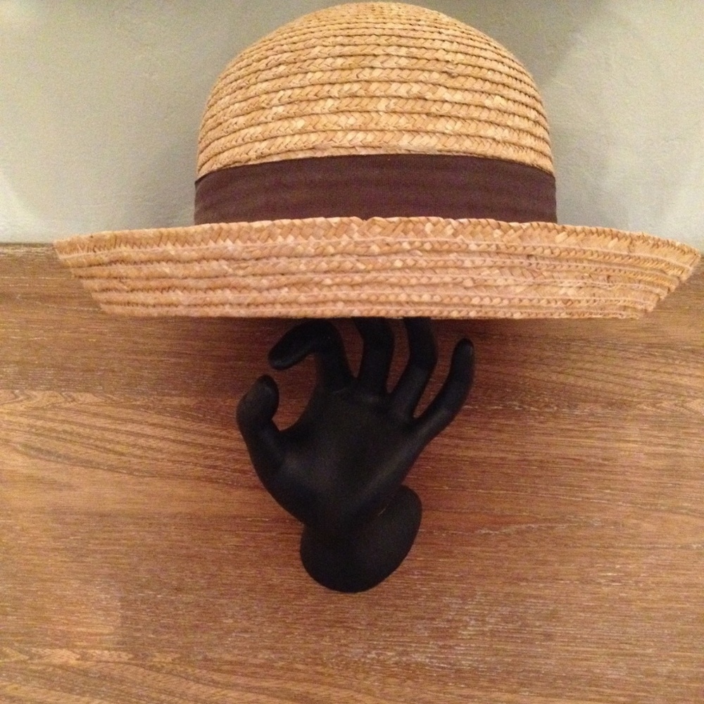 Ladies Straw Bowler Hat